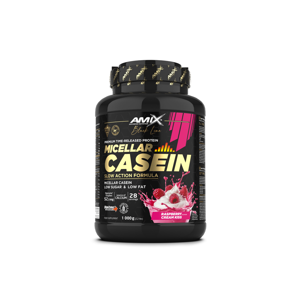 Black Micellar Casein + SHAKER GRATIS - BODYMANIA AMIX BLACK LINE Frambuesa / 1000 g