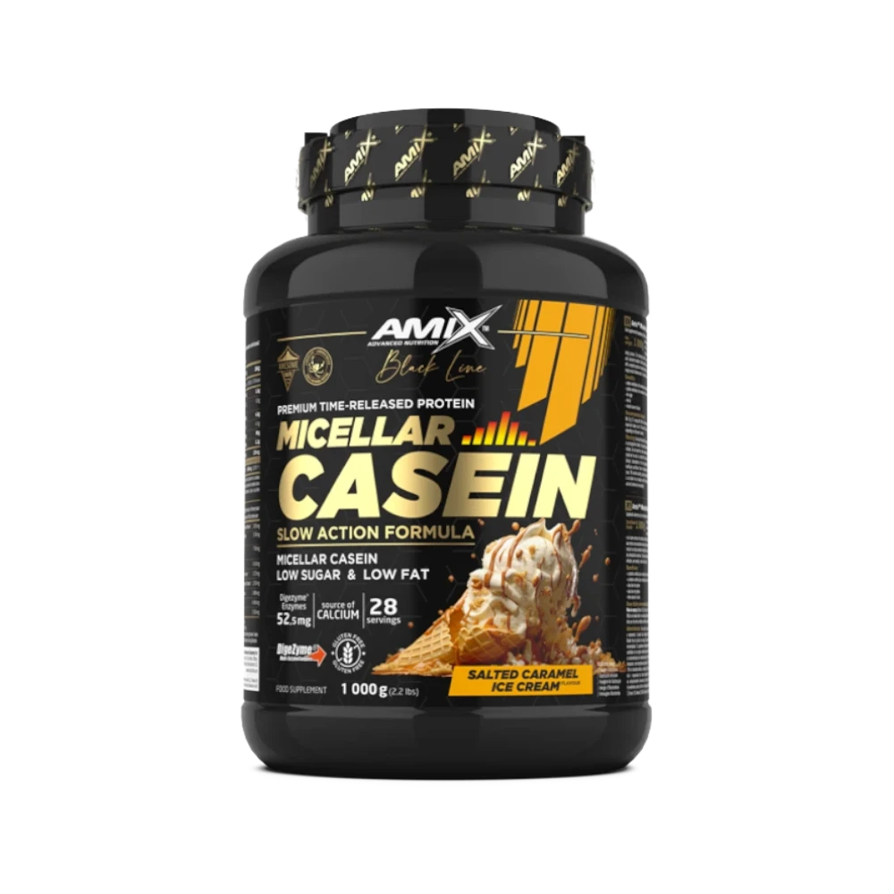 Black Micellar Casein + SHAKER GRATIS - BODYMANIA AMIX BLACK LINE Caramelo salado / 1000 g