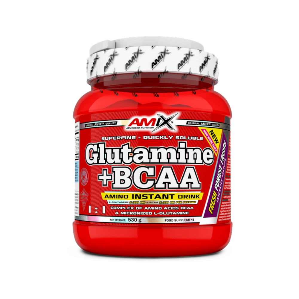 GLUTAMINE + BCAA - BODYMANIA AMIX 530 g / Frutas del Bosque