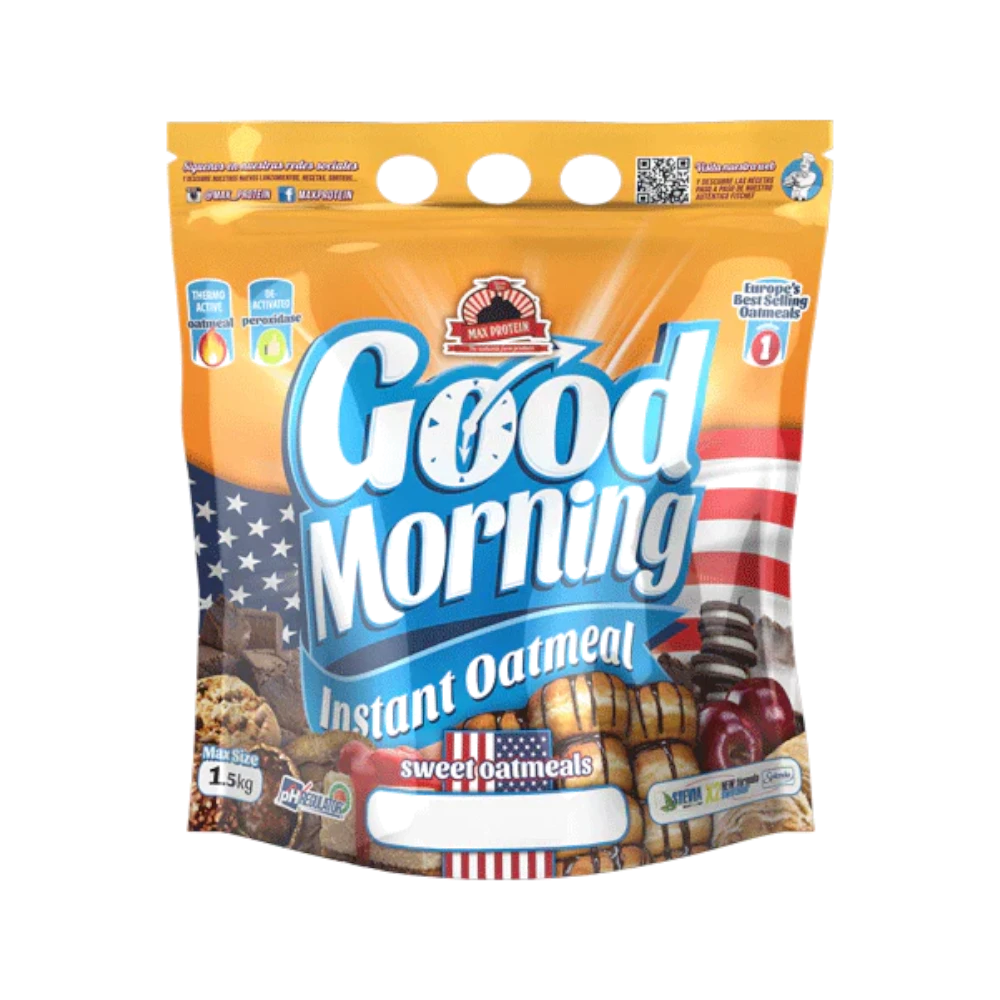 Harina de Avena Max Protein Good Morning 1,5kg - 9 Sabores Sin Azúcar para Desayuno Saludable - BODYMANIA MAX PROTEIN Banana Split