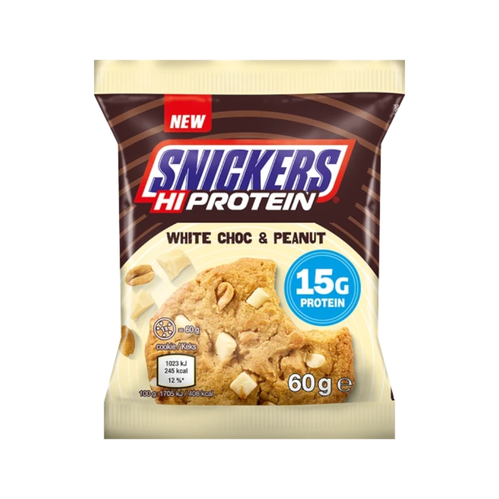 SNICKERS HIPROTEIN COOKIE 60G - BODYMANIA MARS PROTEIN Chocolate Blanco con Cacahuete