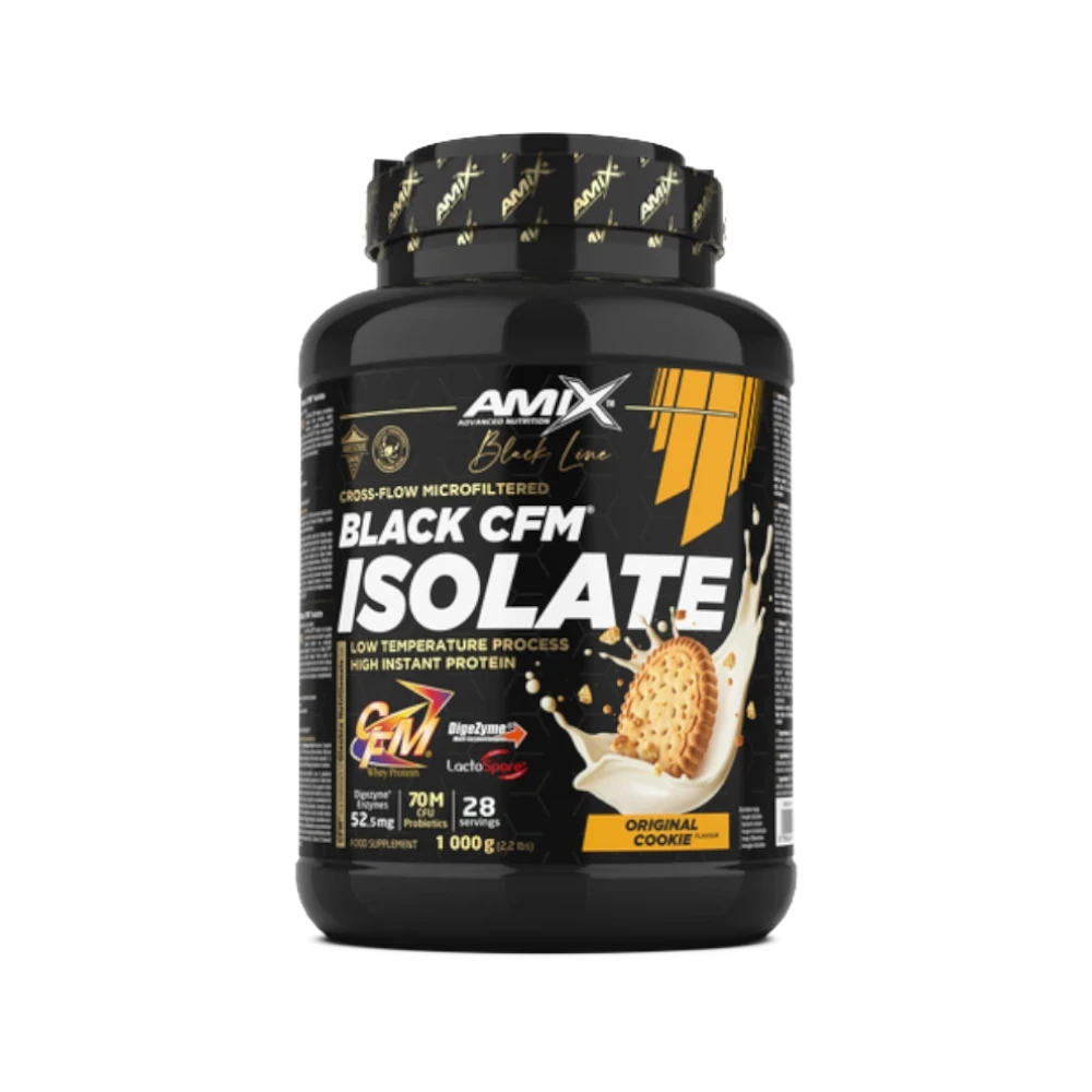 Proteína Black CFM Isolate + SHAKER GRATIS - BODYMANIA AMIX BLACK LINE Cookies / 2000 g