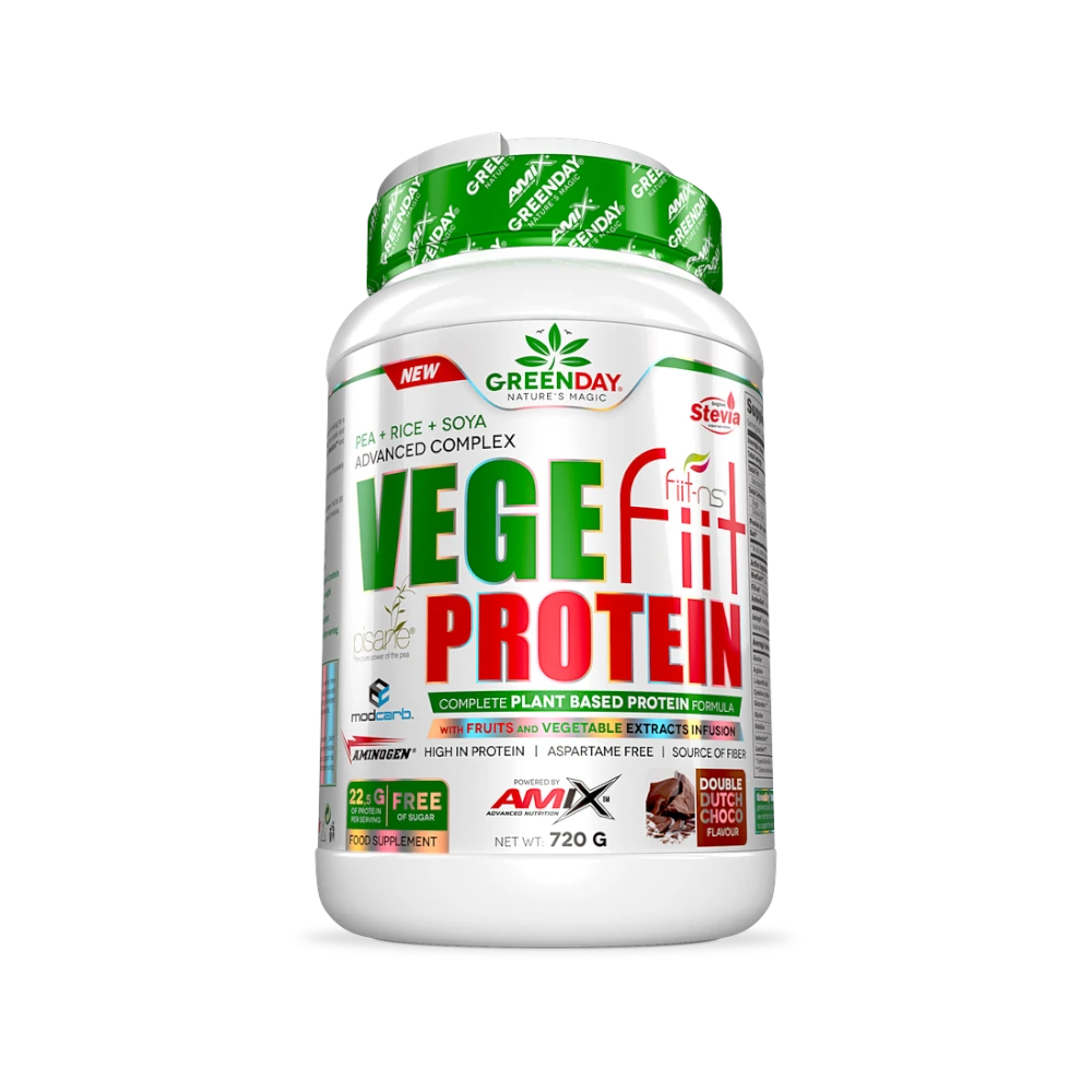 VEGEFIIT PROTEIN + SHAKER GRATIS - BODYMANIA AMIX GREENDAY 720 g / Chocolate Negro