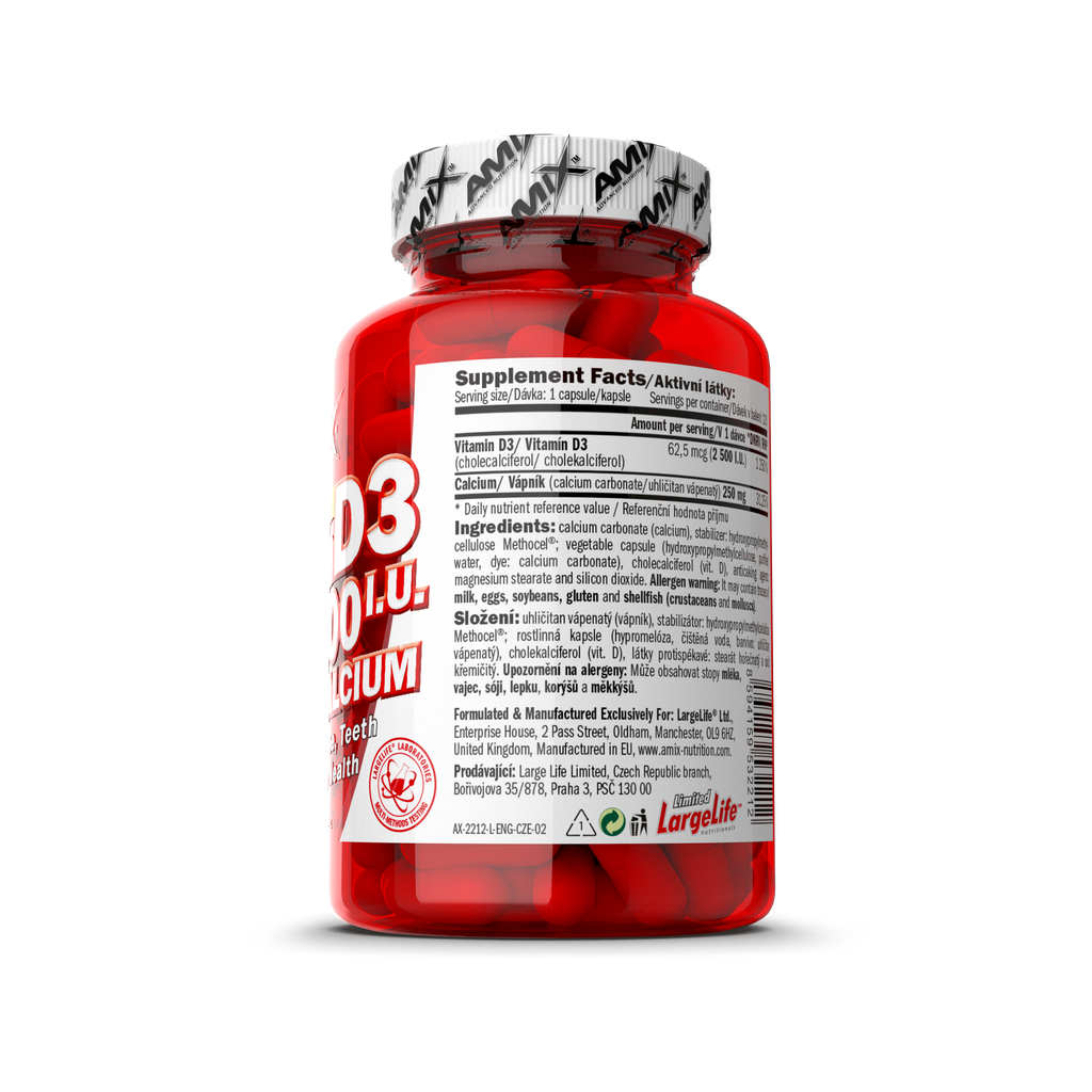 VITAMIN D3 WITH CALCIUM 120 CAPS - BODYMANIA