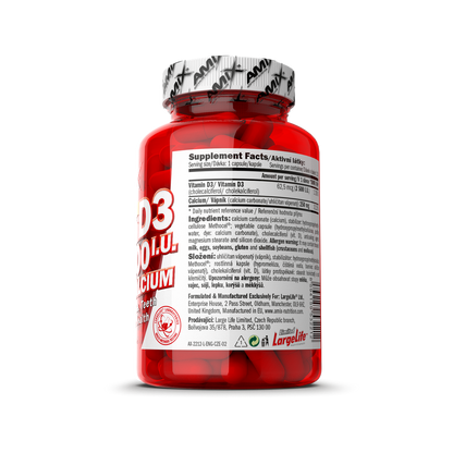 VITAMIN D3 WITH CALCIUM 120 CAPS - BODYMANIA